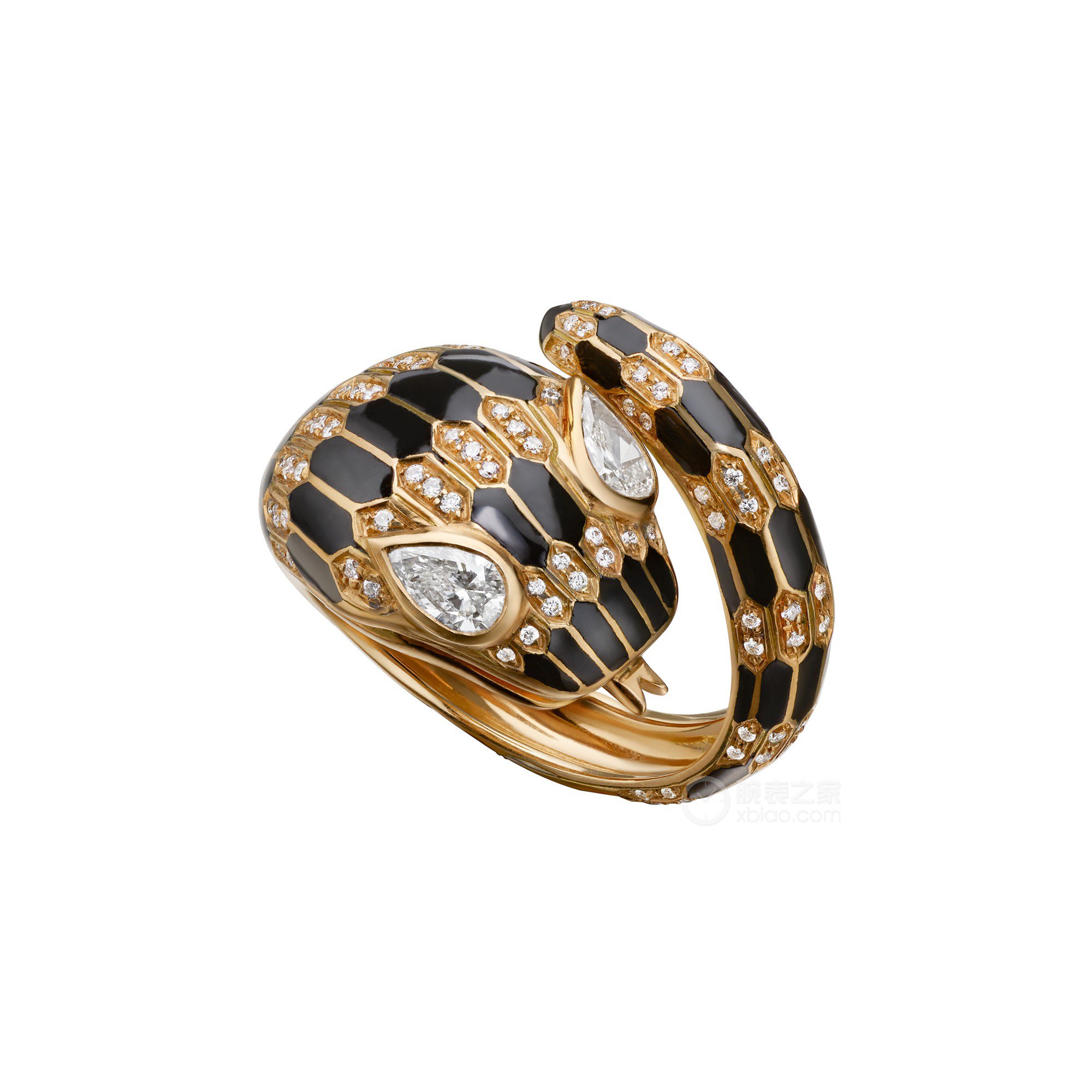 宝格丽古董典藏系列黑色珐琅戒指戒指